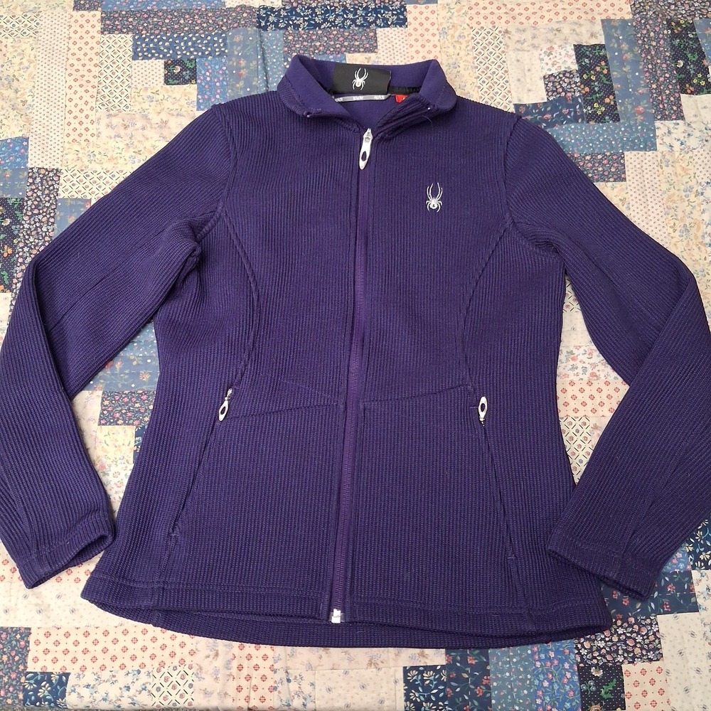 Spyder Core Sweater Fleece Jacket Womens Medium Purple Full Zip Ski Mid Layer